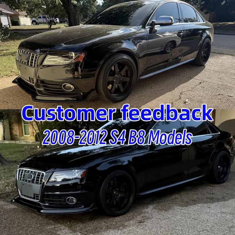 NeespoC Front Bumper Lip Splitter Spoiler Fit for Audi S5/ A5 S-Line/ A5 B8 B8.5 2008-2017 + S4/ A4 S-Line/ A4 B8 B8.5 2008-2016, 3pcs Accessories Air Chin Body Kit (Gloss Black) - Image 4
